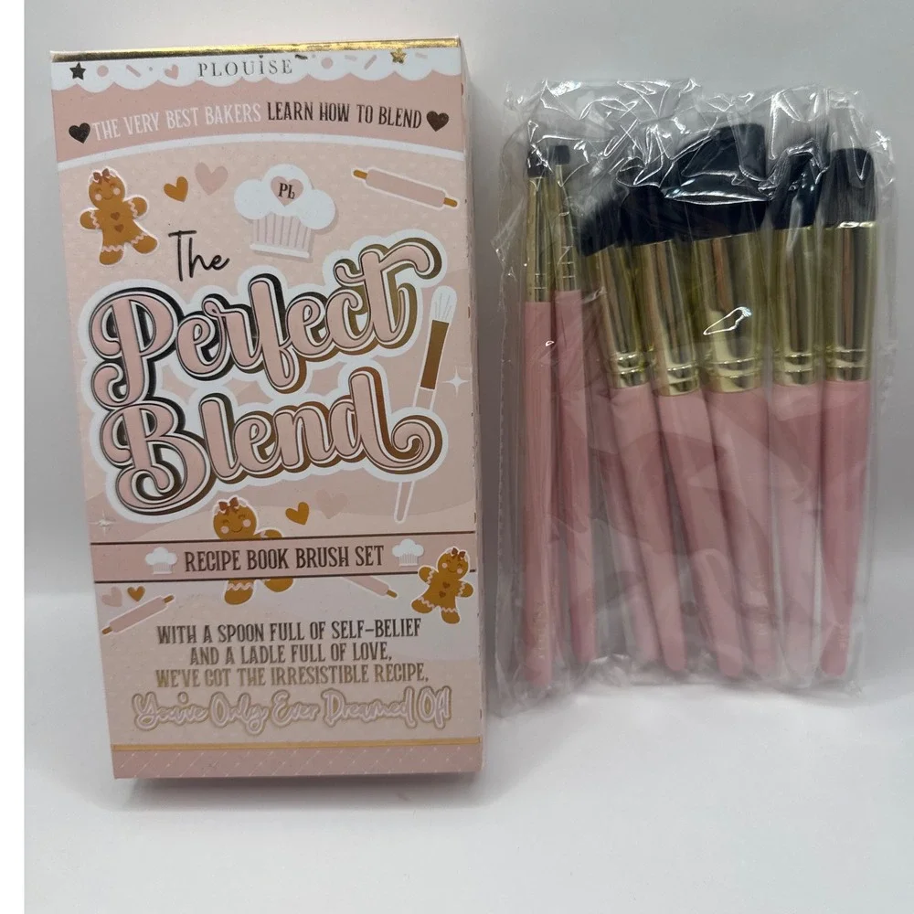 Plouise The Perfect Blend Recipe Book Brush Set Pink Gold Gingerbread Baker BNIB